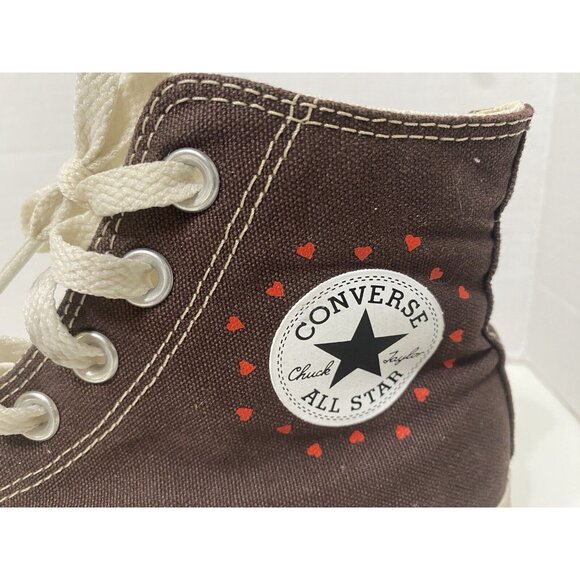 Converse Platform Chuck Taylor All Star High Lift Hearts Womens 6 Brown - Picture 3 of 13